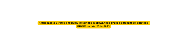 Aktualizacja Strategii rozwoju lokalnego kierowanego przez społeczność objętego PROW na lata 2014 2023